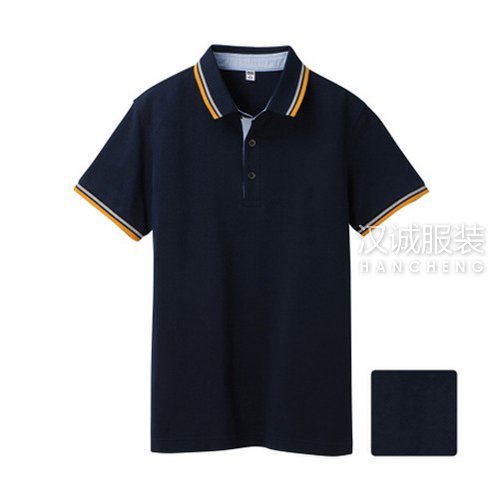 藏蓝色纯棉T恤衫