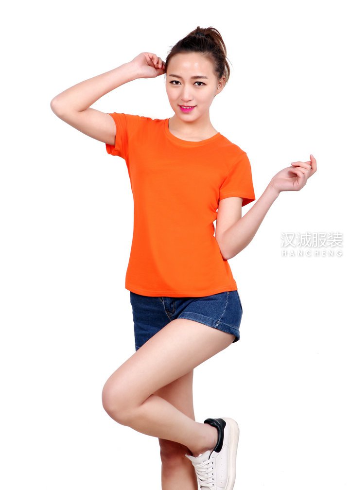桔色莱赛尔棉文化衫-女款