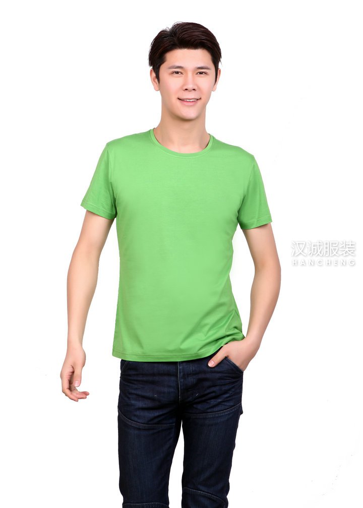 翠绿色莱赛尔棉文化衫-男款